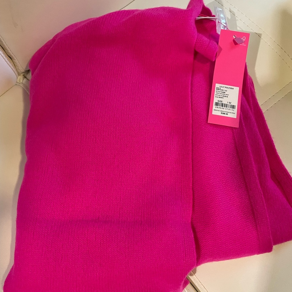 NWT Lilly Pulitzer Pink Terri Cashmere Wrap - Picture 7 of 7
